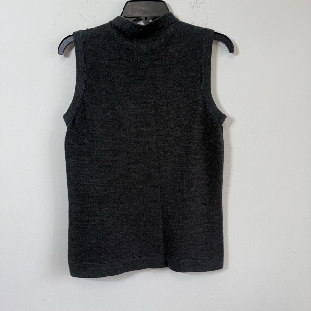 Tommy Hilfiger Academia Grey Mock Neck Sleeveless Knit Sweater Vest Medium - Picture 6 of 6